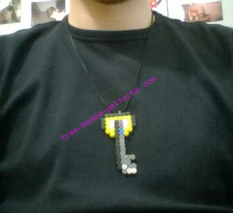 Perler beads Kingdom Hearts keyblade necklace work photo